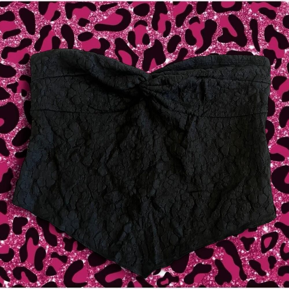Self Esteem Women's Black Lace Strapless Top